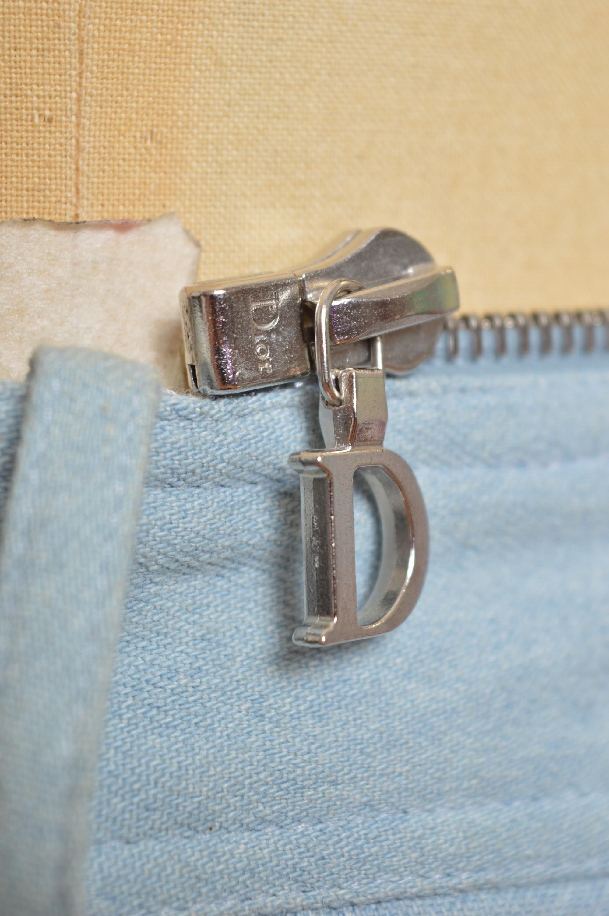 Archival S/S 2001 Christian Dior by John Galliano Micro Denim Skirt patches Belt For Sale 7