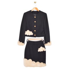 Archival Vintage Moschino 'Head In The Clouds' 1990's Wool Suit Matching Set
