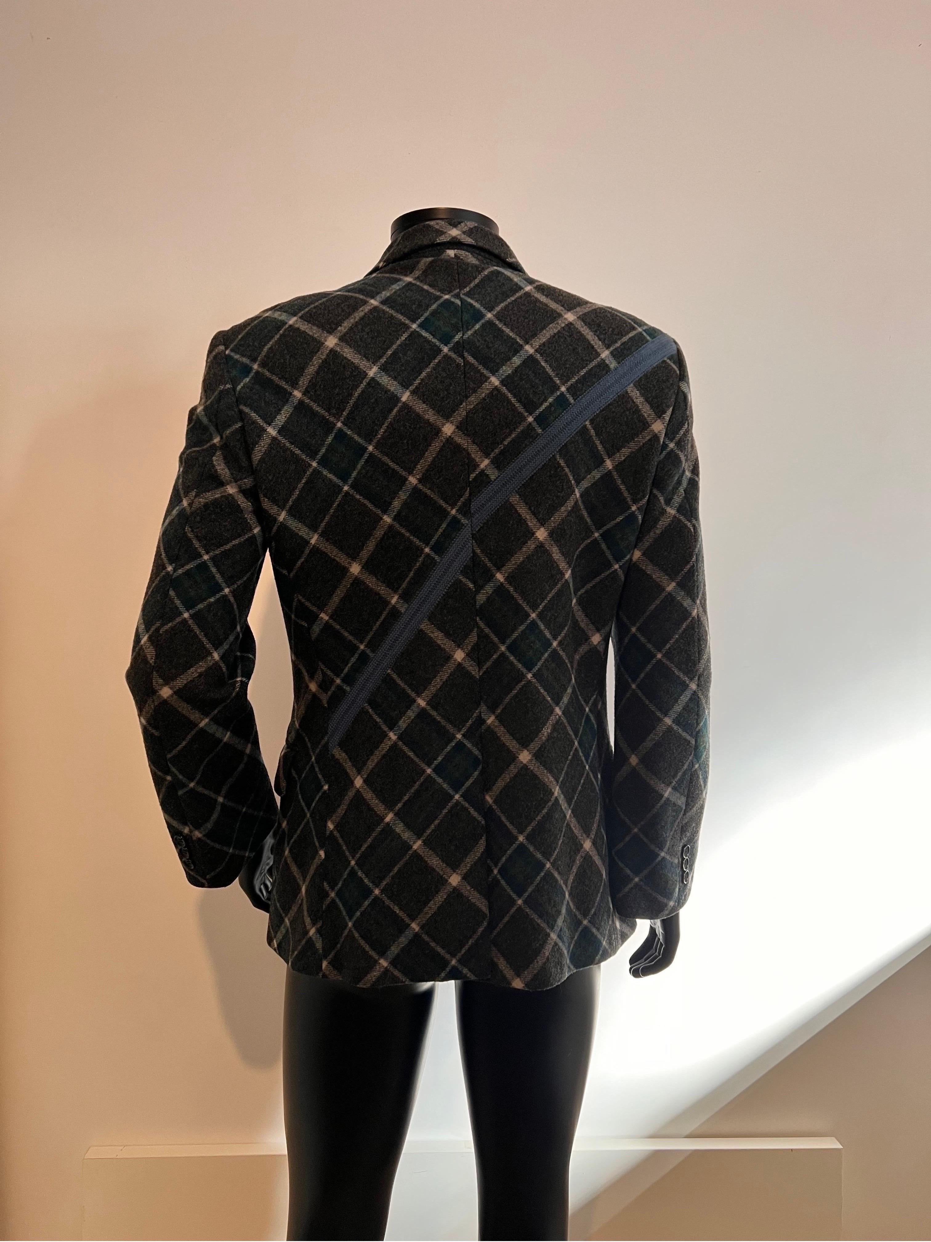 Archive 2006 Comme Des Garçons Homme Plus ‘Ever Green’ wool check jacket In Good Condition In COLLINGWOOD, AU