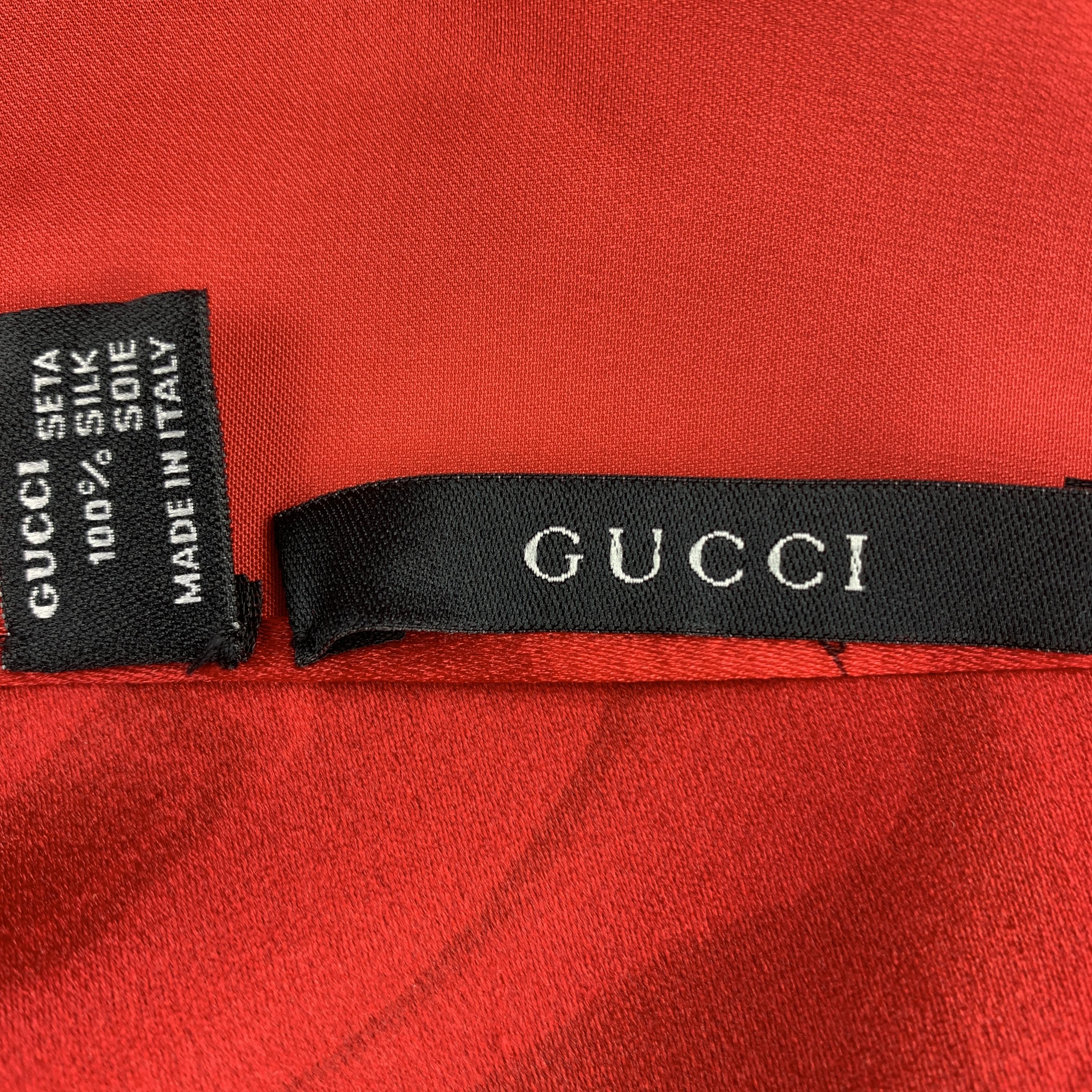 Men's Archive GUCCI by TOM FORD Print Red Silk Scarf