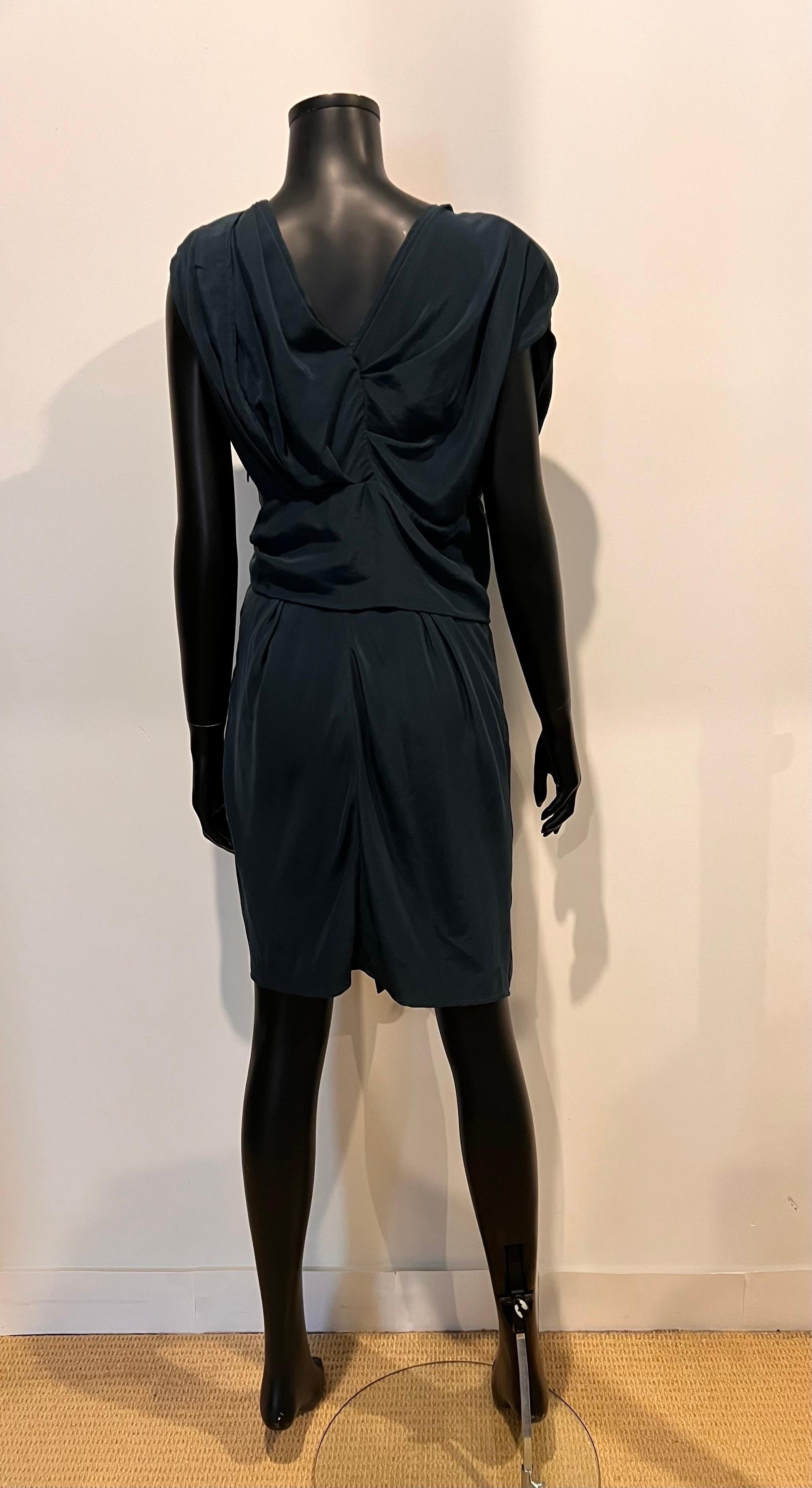 Archive Isabel Marant navy wool/silk asymmetrical dress 1