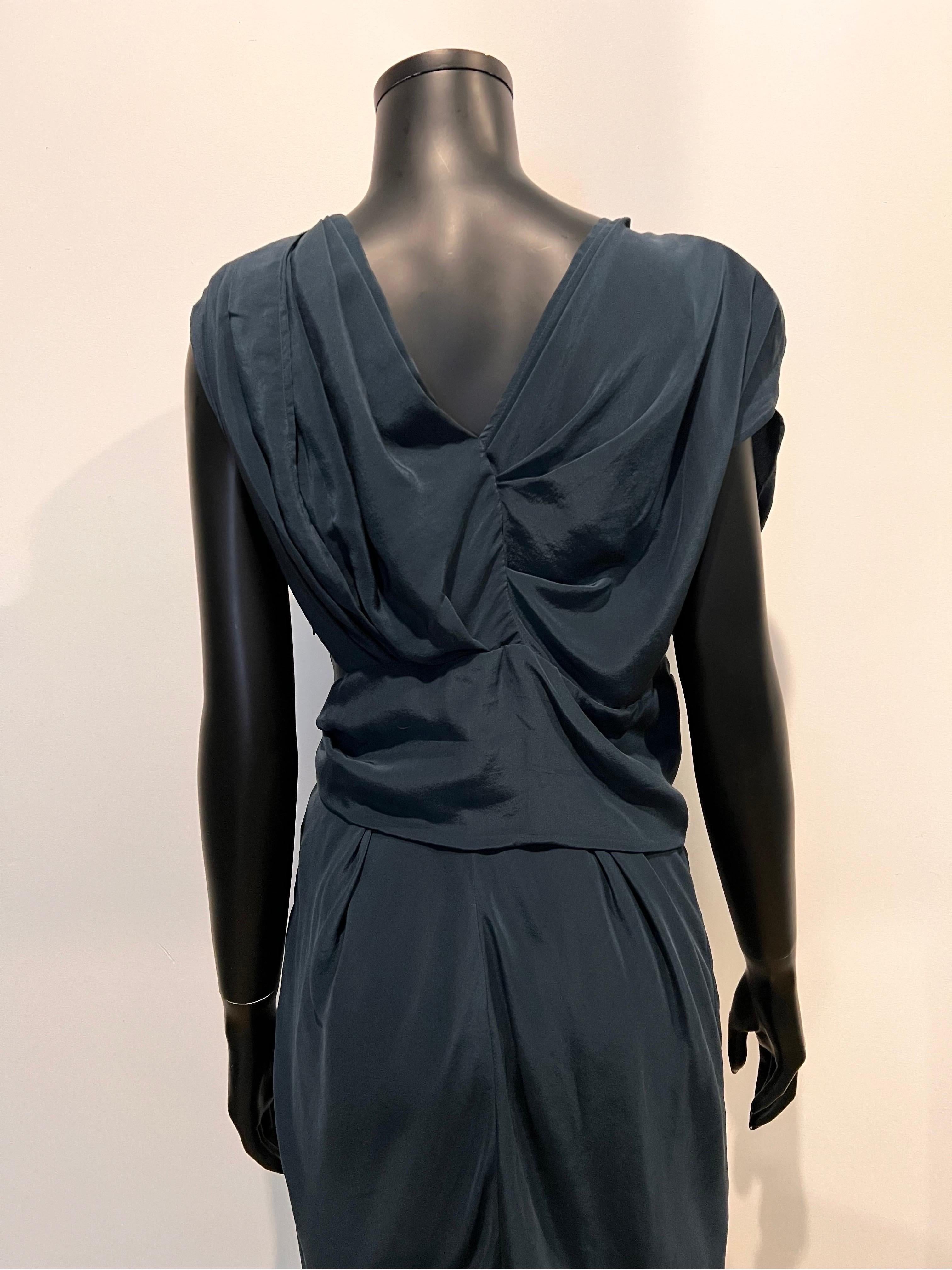 Archive Isabel Marant navy wool/silk asymmetrical dress 2