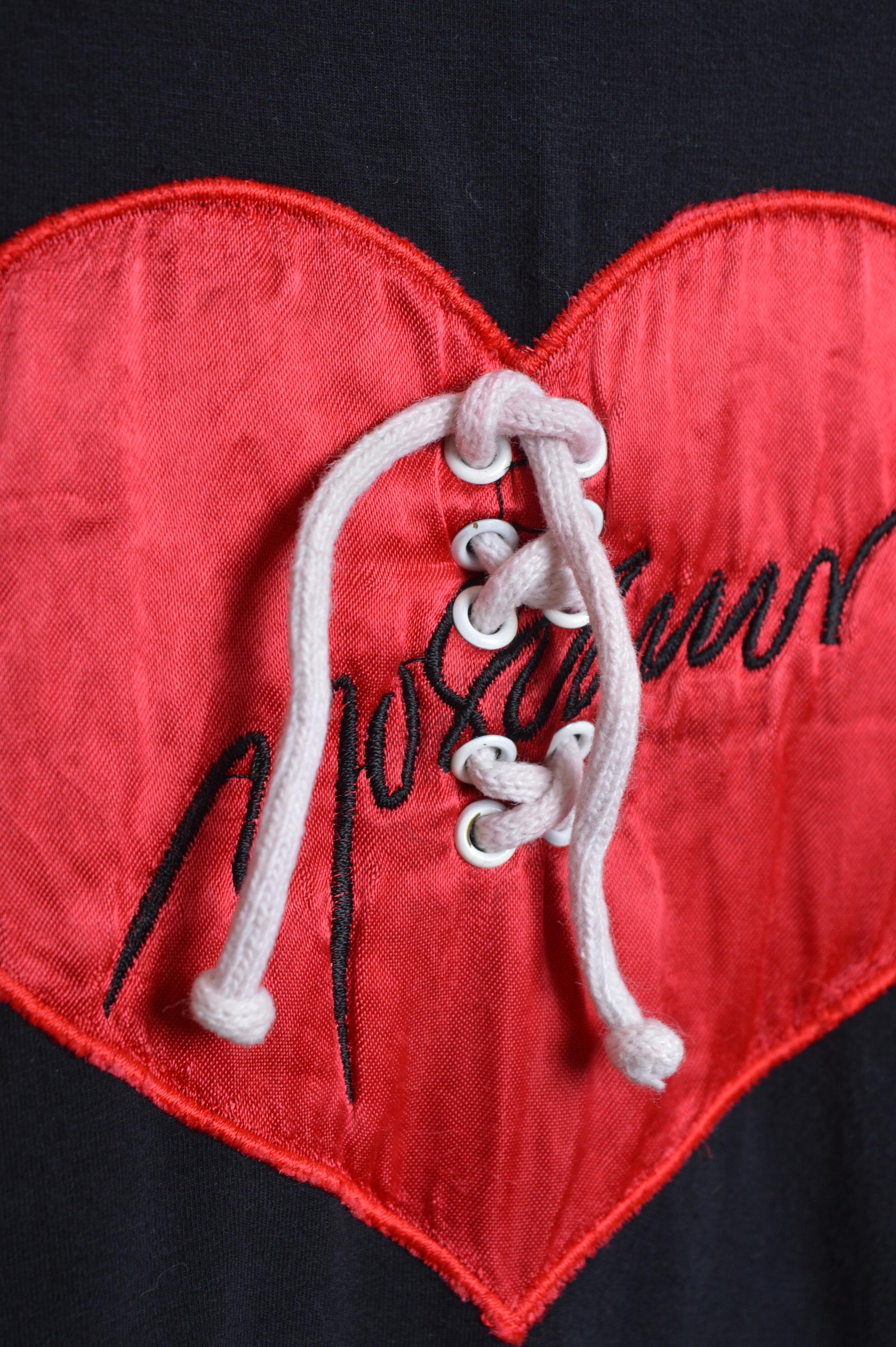 da uomo o donna Archivio MOSCHINO 1988 Forgive Me Not LGBTQ Aids History - Maglietta oversize nera in vendita