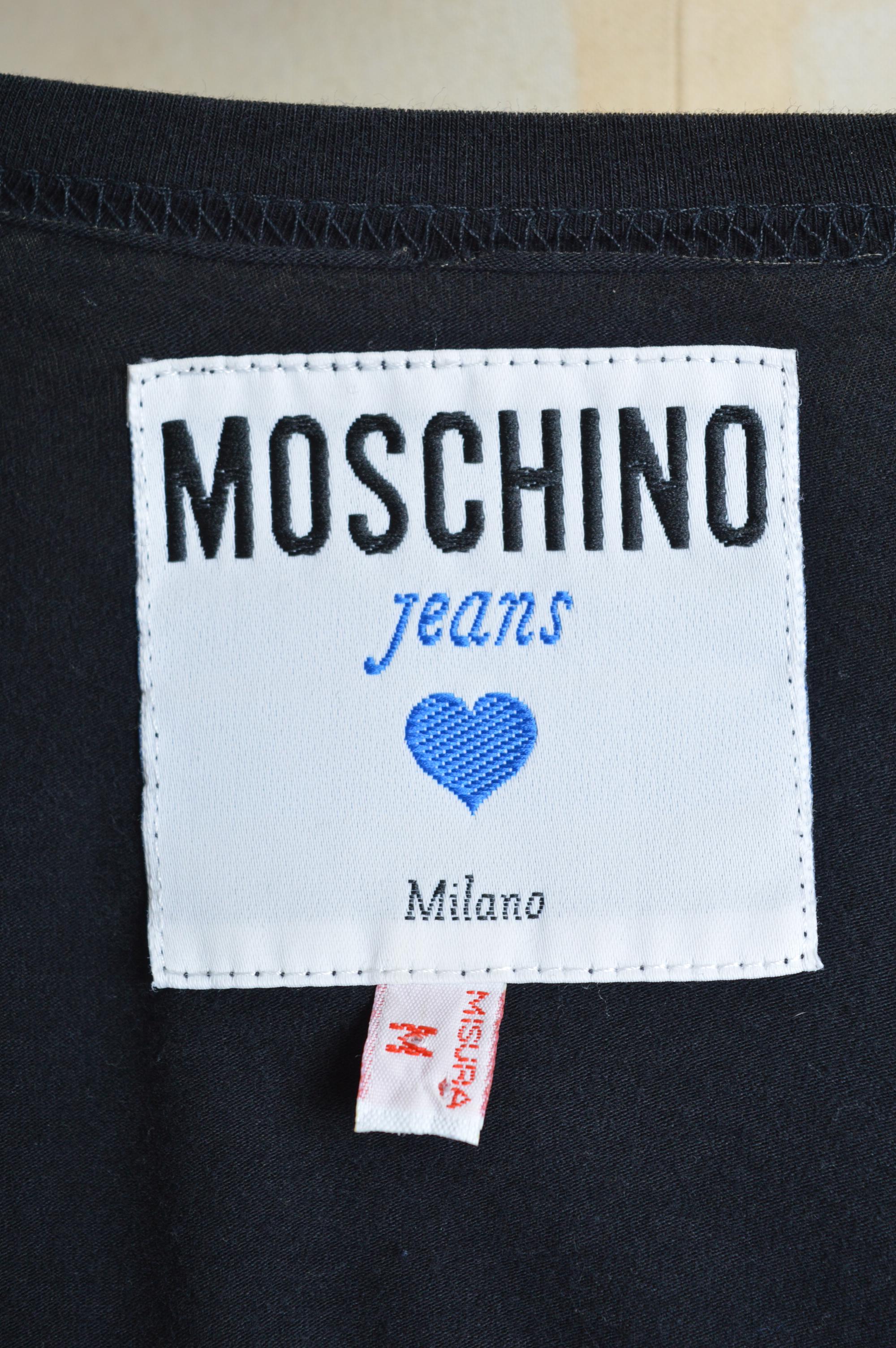 Archivio MOSCHINO 1988 Forgive Me Not LGBTQ Aids History - Maglietta oversize nera in vendita 5