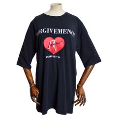 Archive MOSCHINO 1988 Forgive Me Not LGBTQ Aids History - Oversize Schwarzes T-Shirt in Übergröße