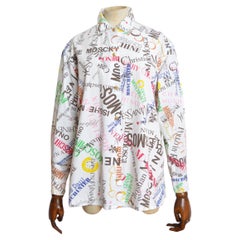 Archivio MOSCHINO 1990s Slogan all over Fun Loud Colourful Brands print shirt