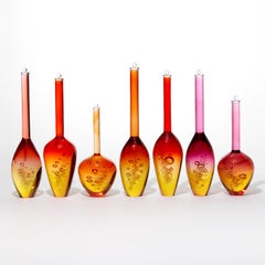 Archive of DNA: Allel 1 D7S820c, a yellow & red glass artwork by Louis Thompson