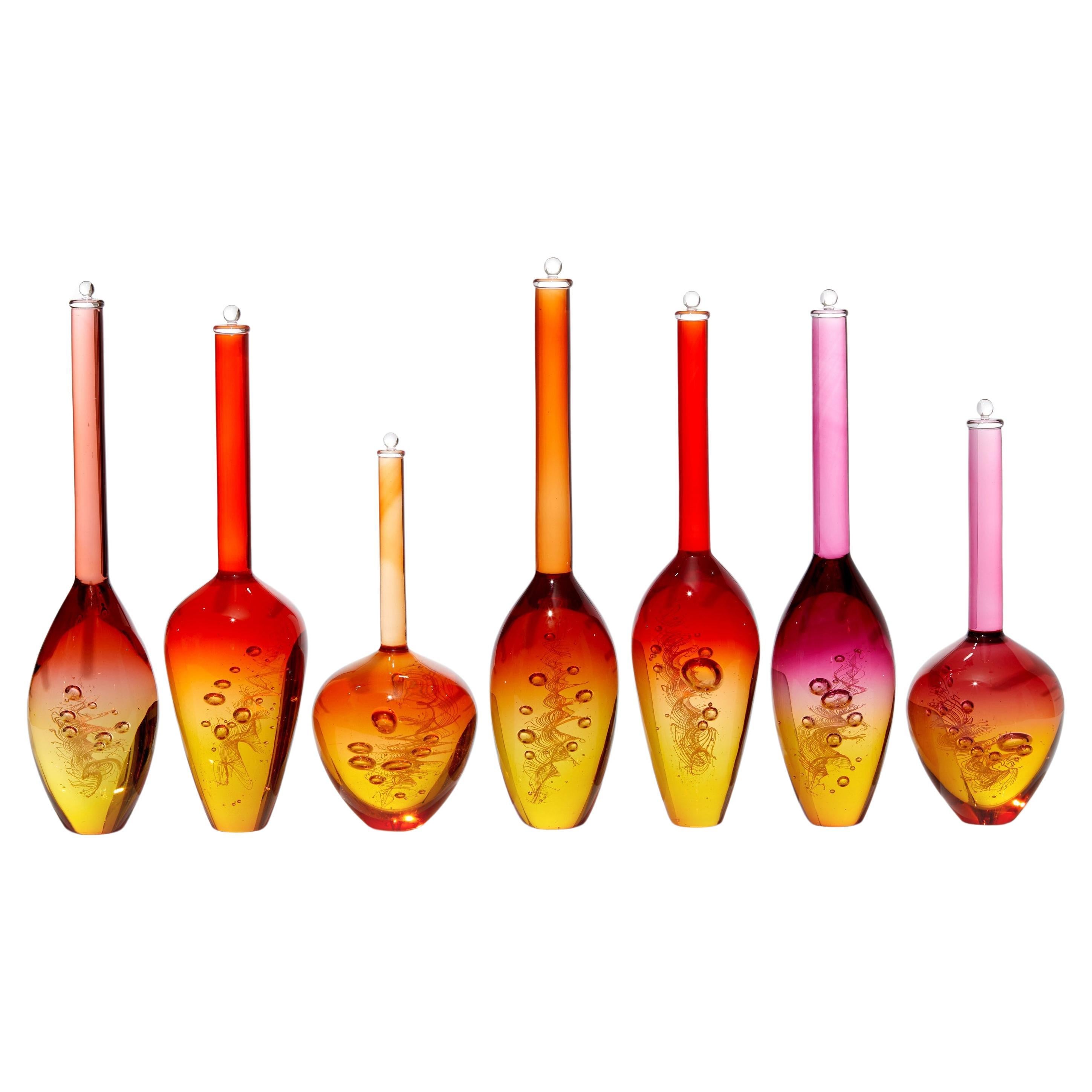 Archive of DNA: Allel 1 D7S820c, a yellow & red glass artwork by Louis Thompson
