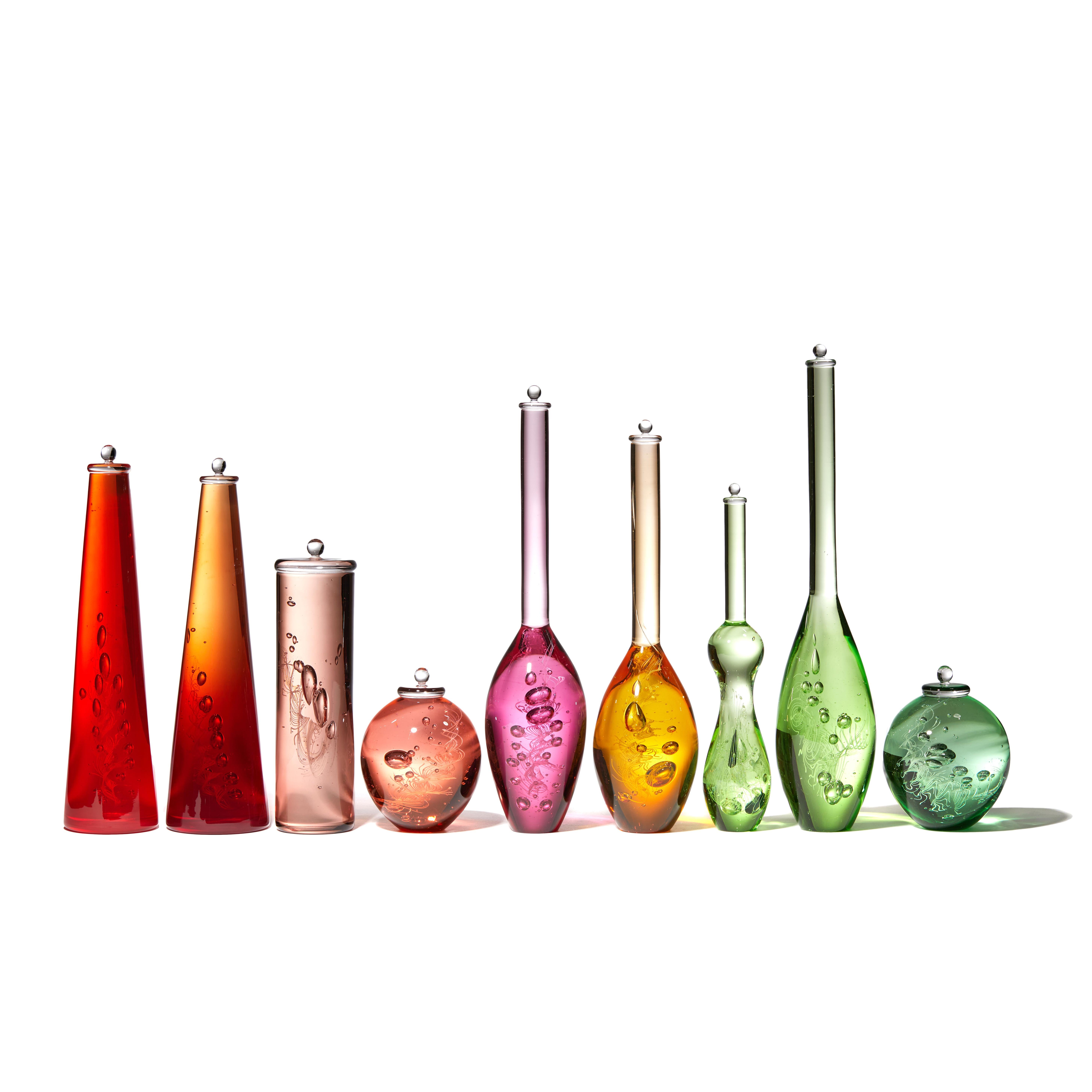Organic Modern Archive of DNA Specimen, a Multicolored Glass Installation by Louis Thompson