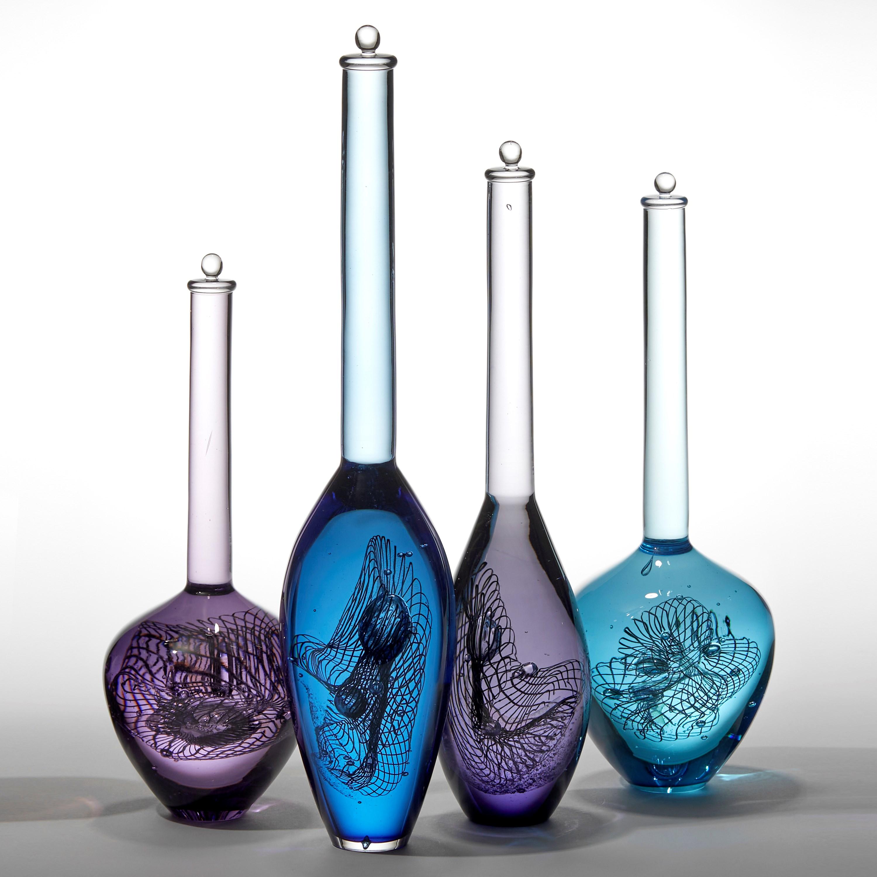 Archive of Unknown Dark Elements, blue & purple glass artwork by Louis Thompson In New Condition For Sale In London, GB