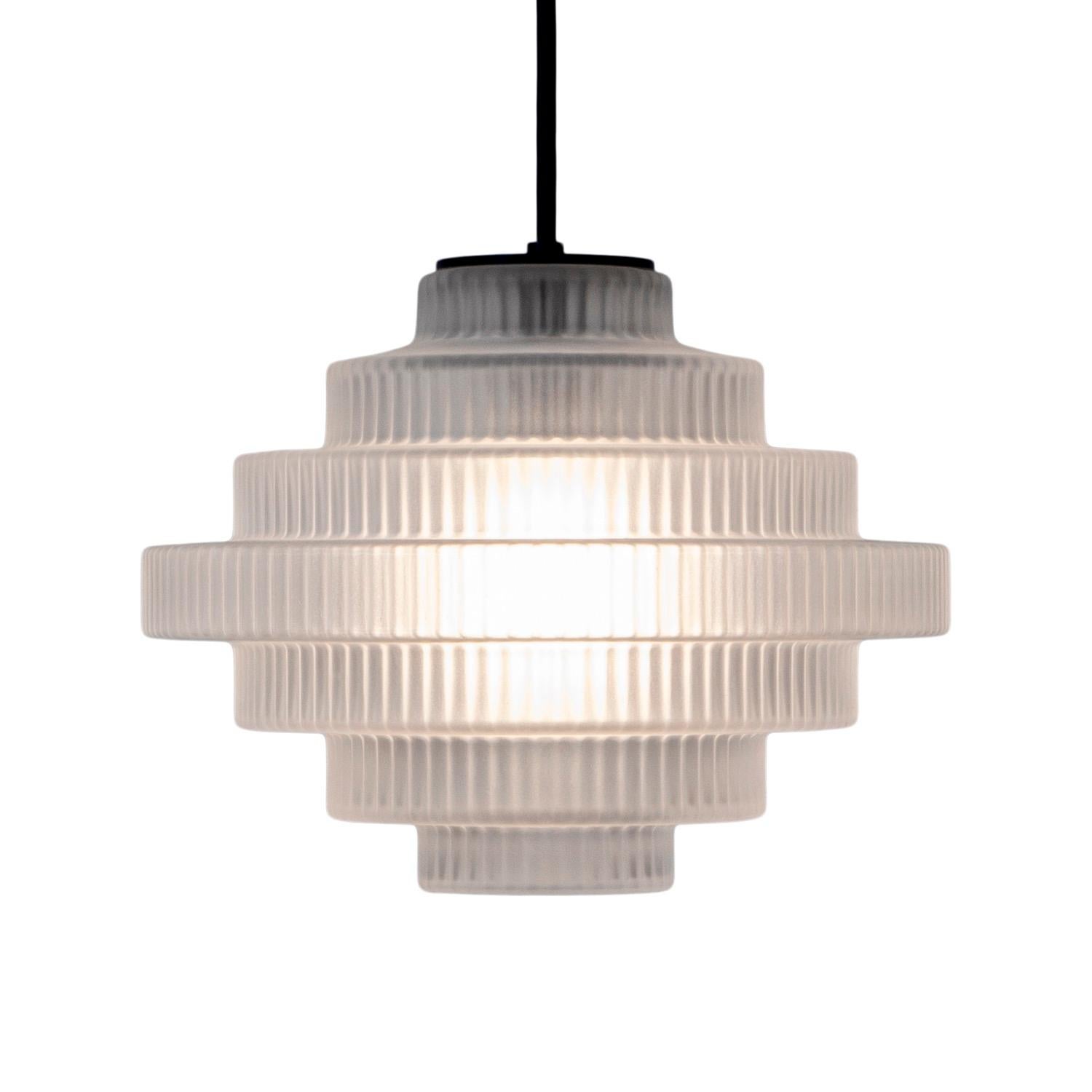Archive Pendant Light by Souda, Frosted Glass, in Stock In New Condition In Brooklyn, NY
