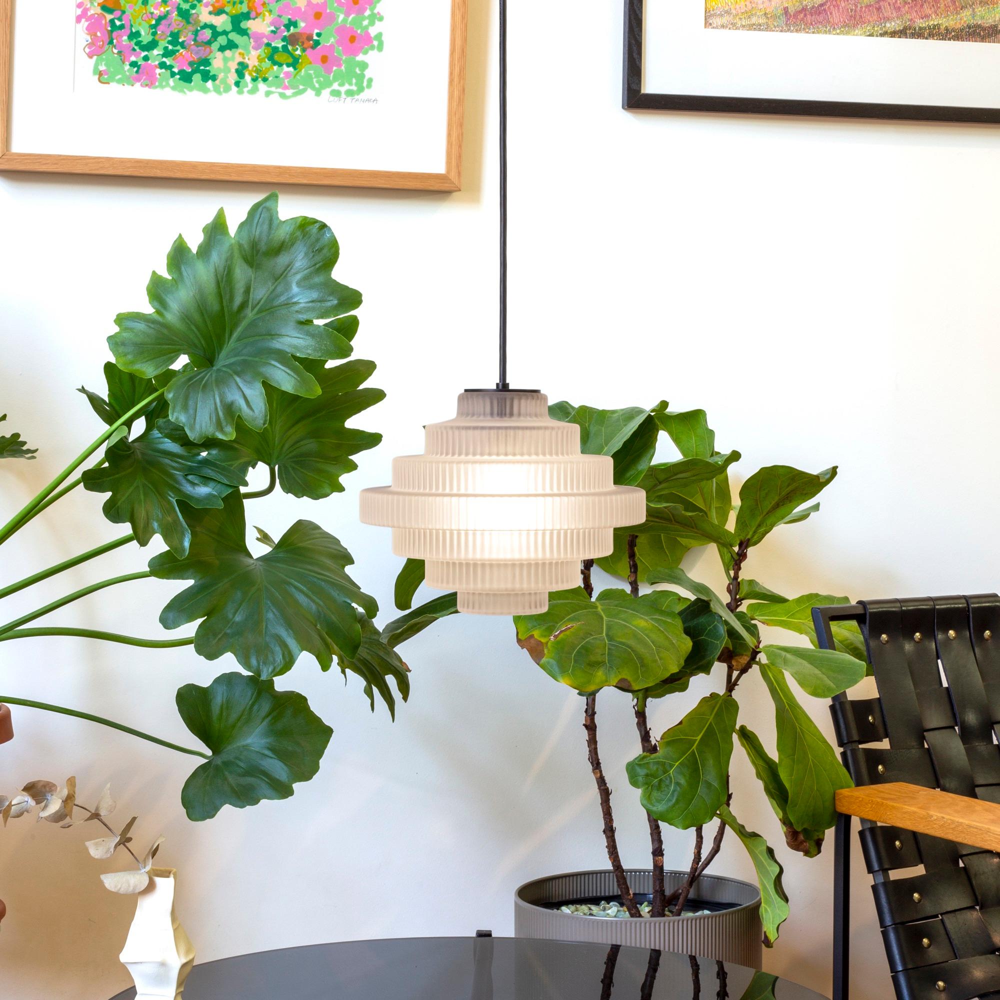 Metal Archive Pendant Light by Souda, Frosted Glass, Made to Order For Sale