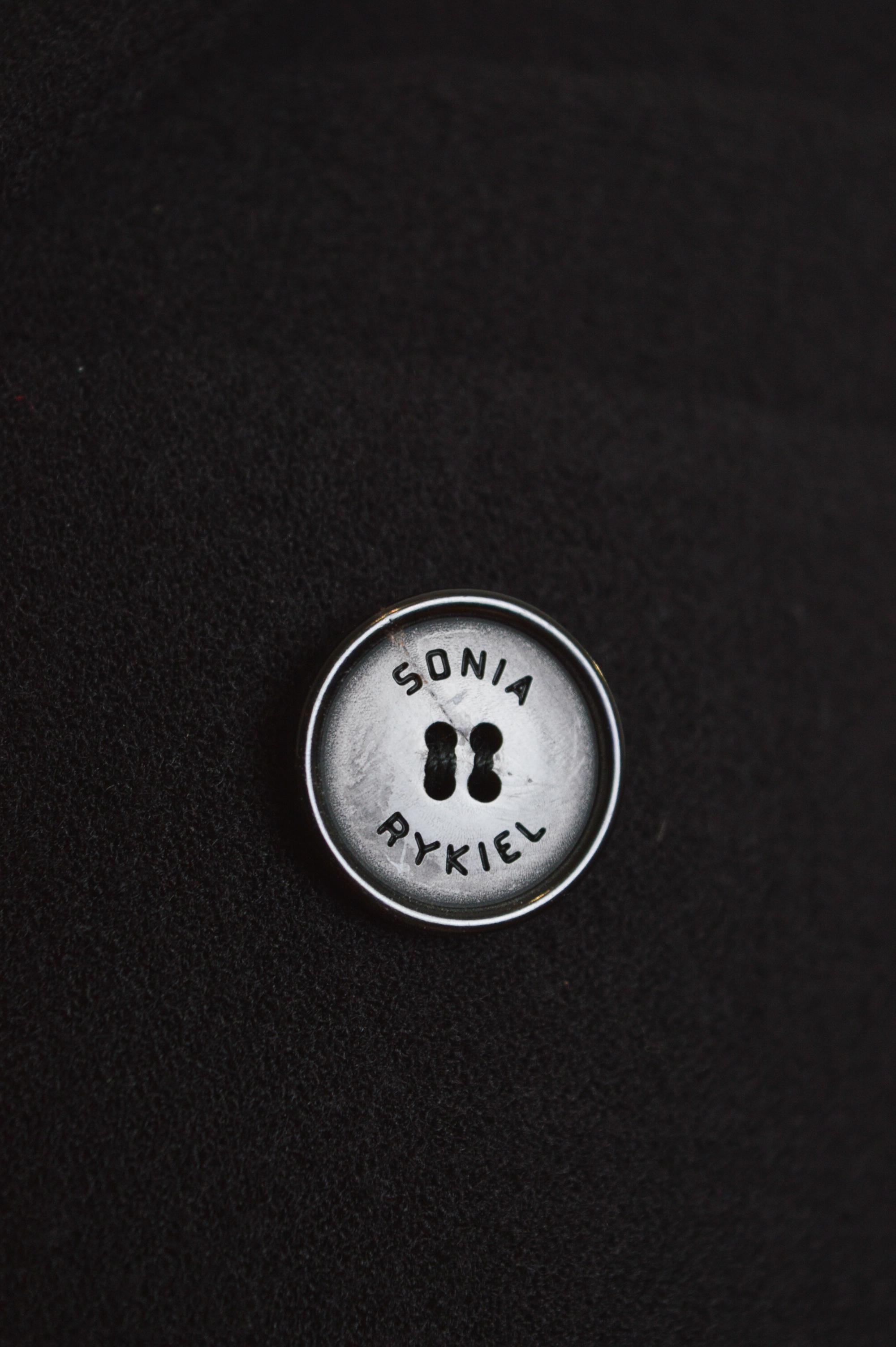 Archive SONIA RYKIEL Runway Sample Black Double breast Blazer Cut Out Jacket For Sale 1