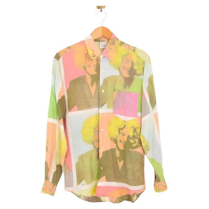 Archive Vintage Moschino Franco Pop Art Print Andy Warhol style Colourful Shirt For Sale