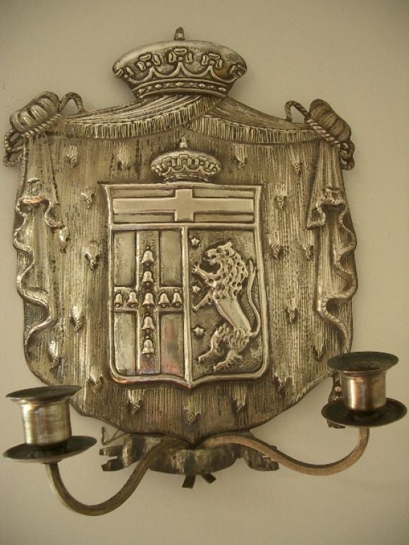 Pair Italian Silver Sconces