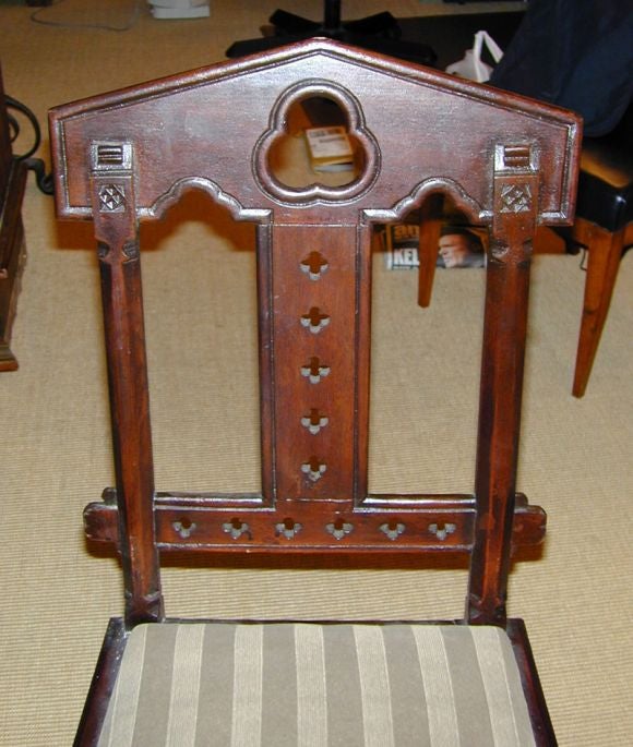 Gothic GOTHIC REVIVAL SIDE CHAIRS BY F.W. KRAUSE- CHICAGO MAKER