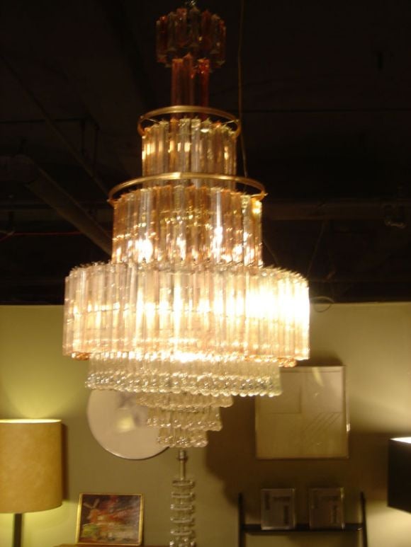 Murano Large Glass Chandelier For Sale 1