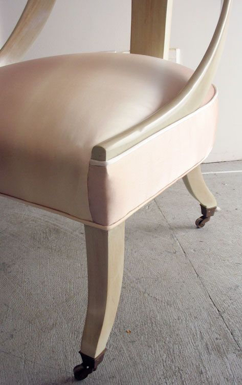 Walnut Pair of designer bleached walnut, regency style chairs
