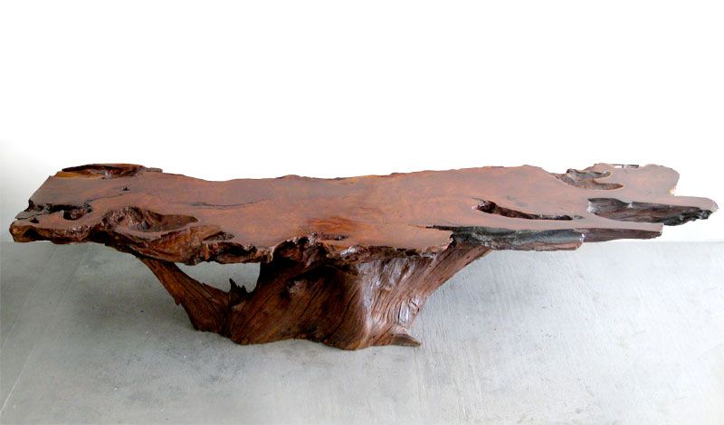 Large Rare Redwood Coffee Table Nakashima Style At 1stdibs Large Rare Redwood Coffee Table