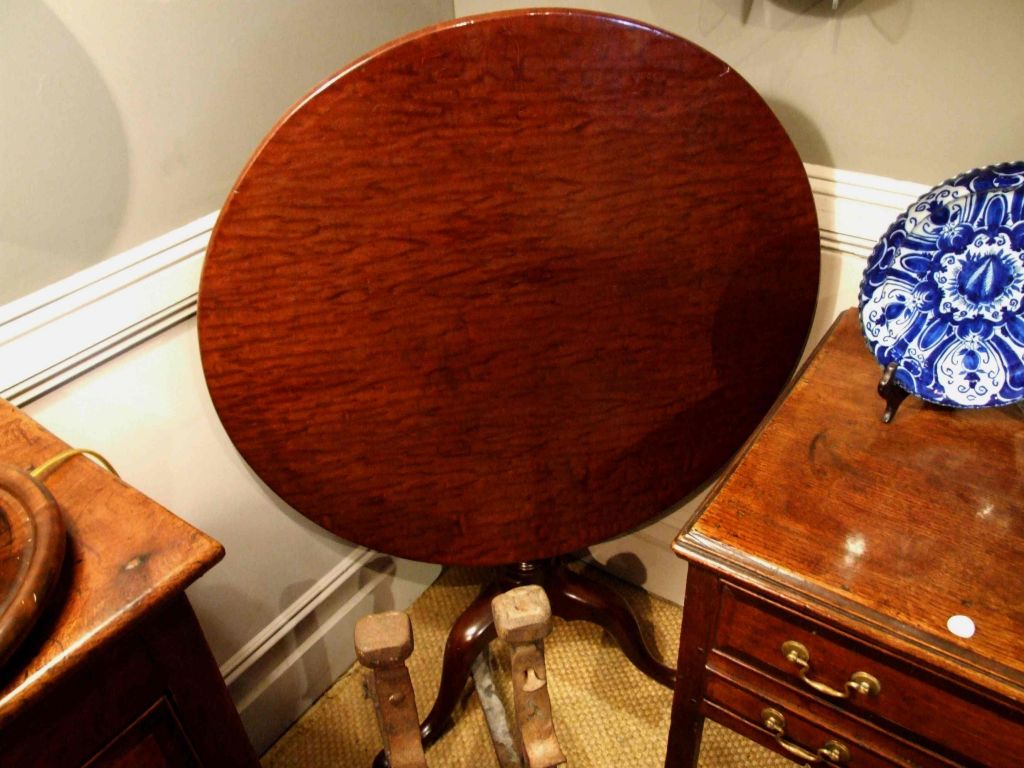 18th Century Lacewood Mahogany Tea Table