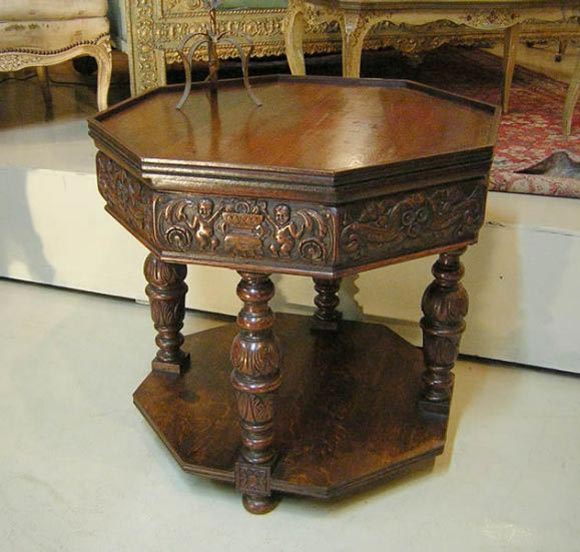 Carved Octagonal Table