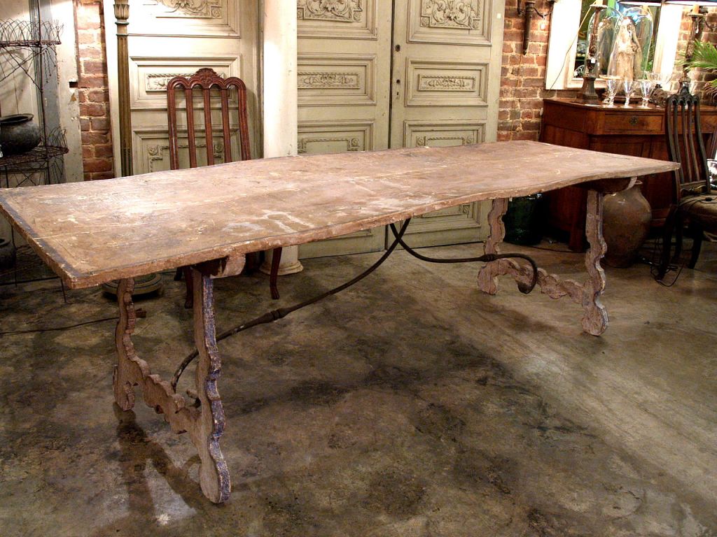 Long Painted Italian Trestle Table