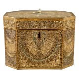 Antique Octagonal George III period Rolled Paper Tea Caddy, c. 1780
