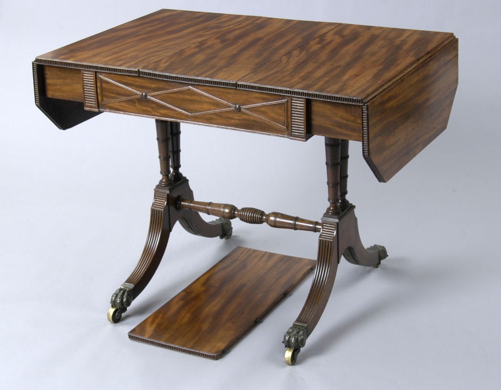 English Regency Sofa Games Table In Excellent Condition For Sale In Sheffield, MA
