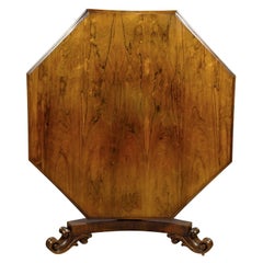 Octagonal Rosewood Table with Pedestal Base, c. 1860