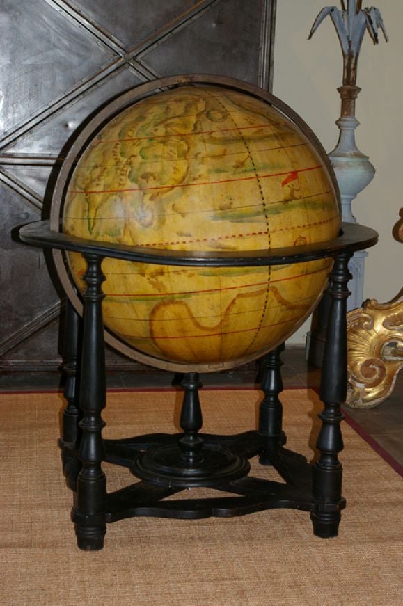 Vintage french handpainted globe