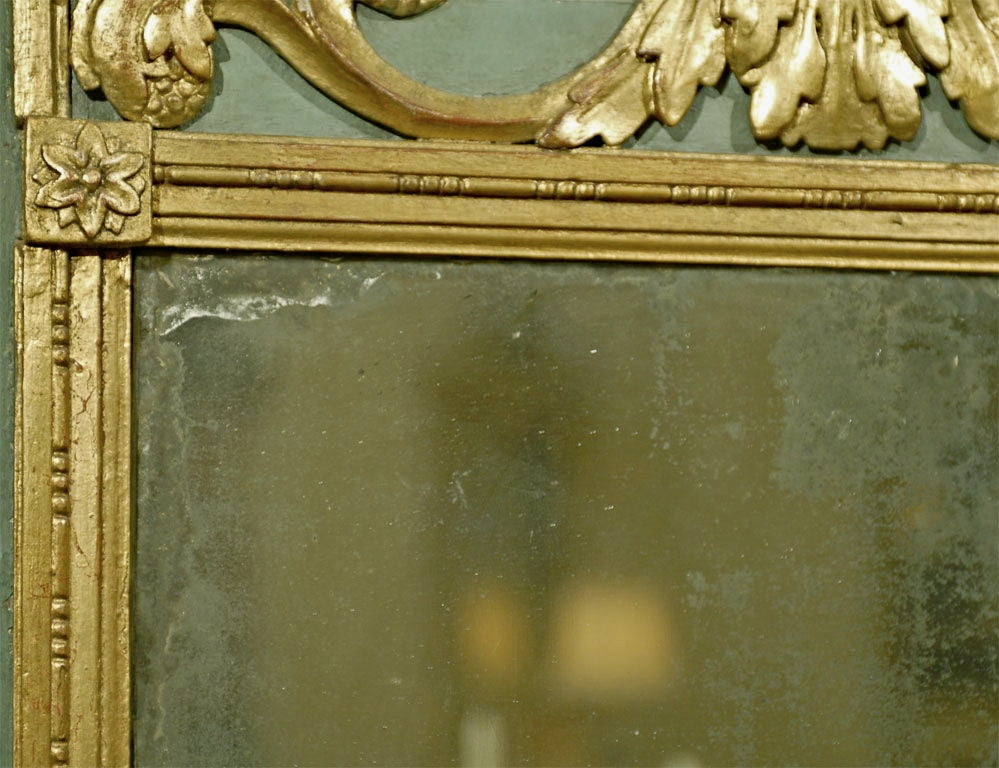 Louis XVI Period Parcel-Gilt and Painted Trumeau Mirror, circa 1780 1