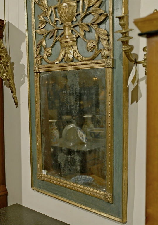 Louis XVI Period Parcel-Gilt and Painted Trumeau Mirror, circa 1780 3