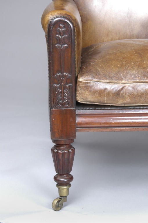 English Victorian Leather Wing Chair 2