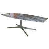 Marble unusually shaped dining room table or desk