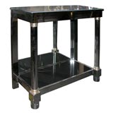 Chrome and  Brass Mirrored Console