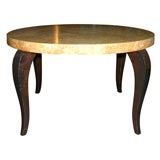 French Burled Wood Round Table