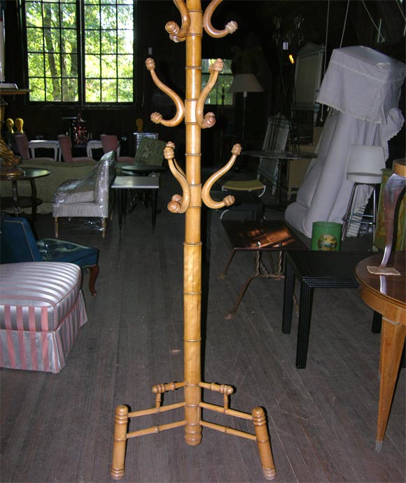 Tripod faux bamboo hat tree.