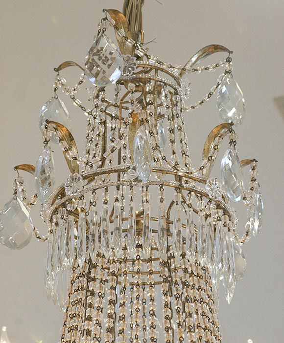 19th Century Italian Empire Crystal Chandelier In Good Condition For Sale In New Orleans, LA
