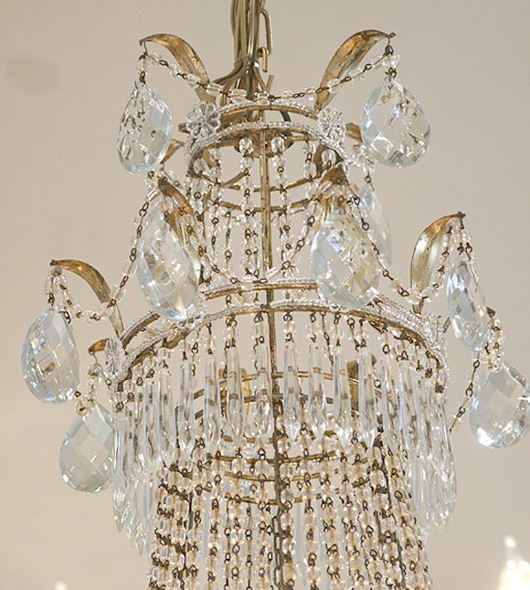 19th Century Italian Empire Crystal Chandelier For Sale 3