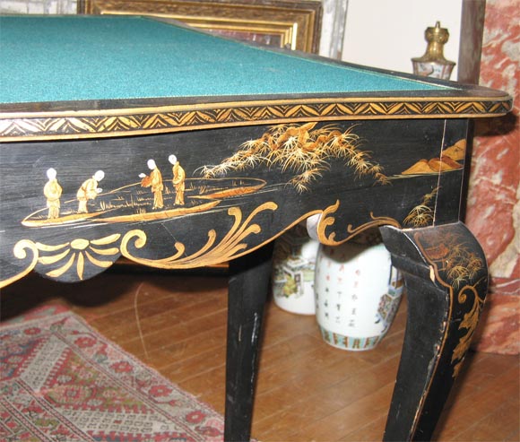 Painted Lacquered Game Table For Sale