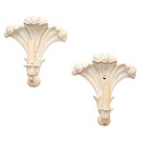 Pair of Chic Art Deco Plaster Wall Sconces