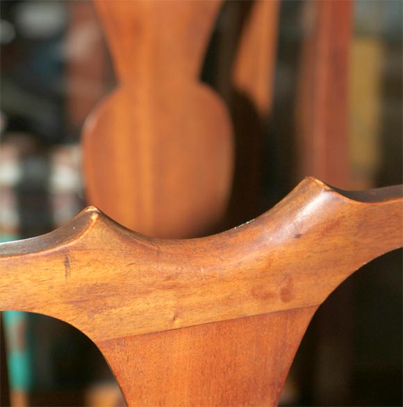 19th Century Centennial Walnut Dining Chairs in the Chippendale Manner Set Six