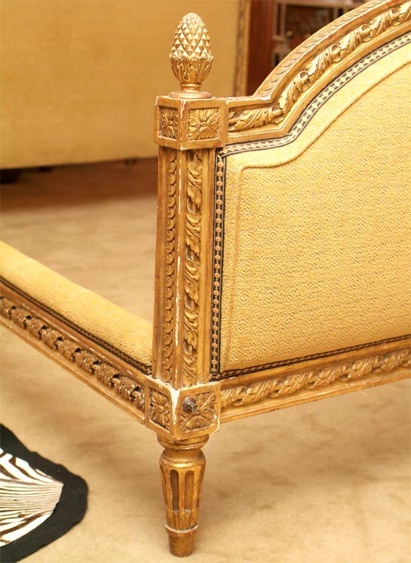 Carved Louis XVI Giltwood Bed