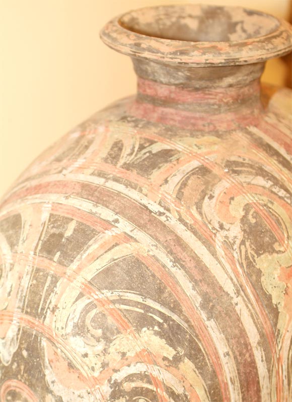 Large Pair of Highly Unusual  Han Dynasty Cocoon Jars 1