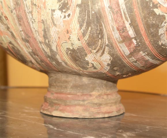 Large Pair of Highly Unusual  Han Dynasty Cocoon Jars 3