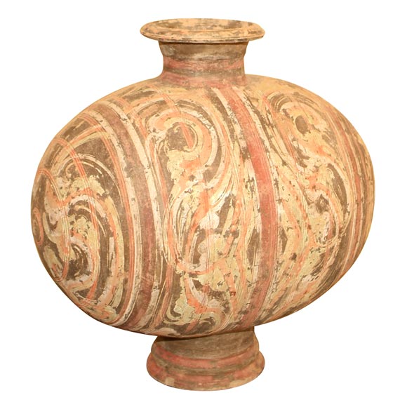 Large Pair of Highly Unusual  Han Dynasty Cocoon Jars