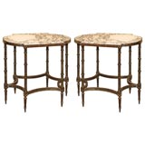 Early 20th Century Pair of English Bronze Side Tables