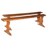 Pair of Provencial walnut benches