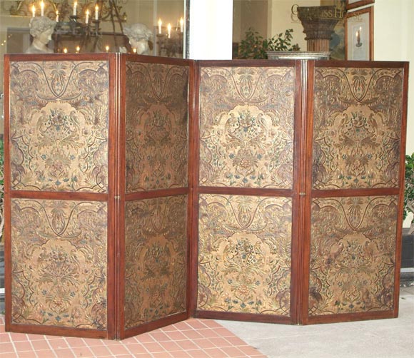Cordoba leather 4-panel screen
