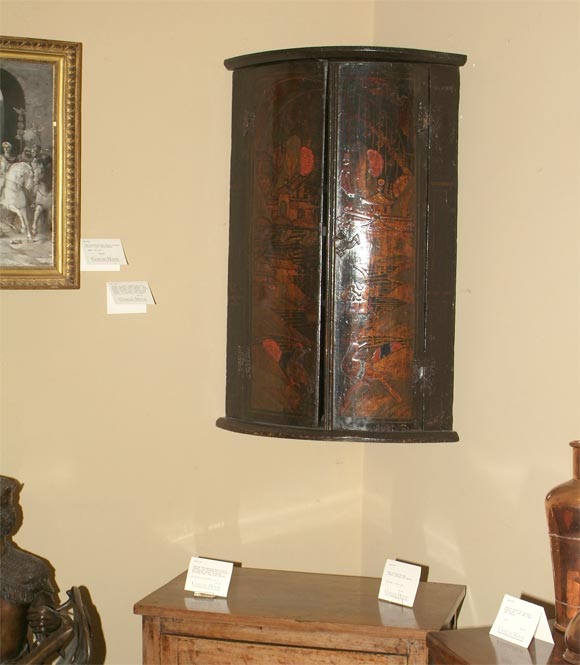 Black lacquer corner cabinet